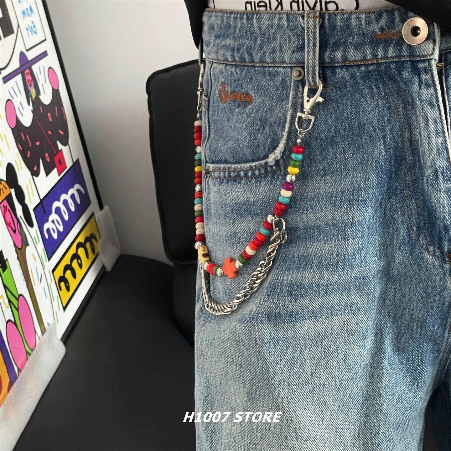 Boncuklu Hip-Hop Tarzı Pantolon Zincir Aksesuarı 