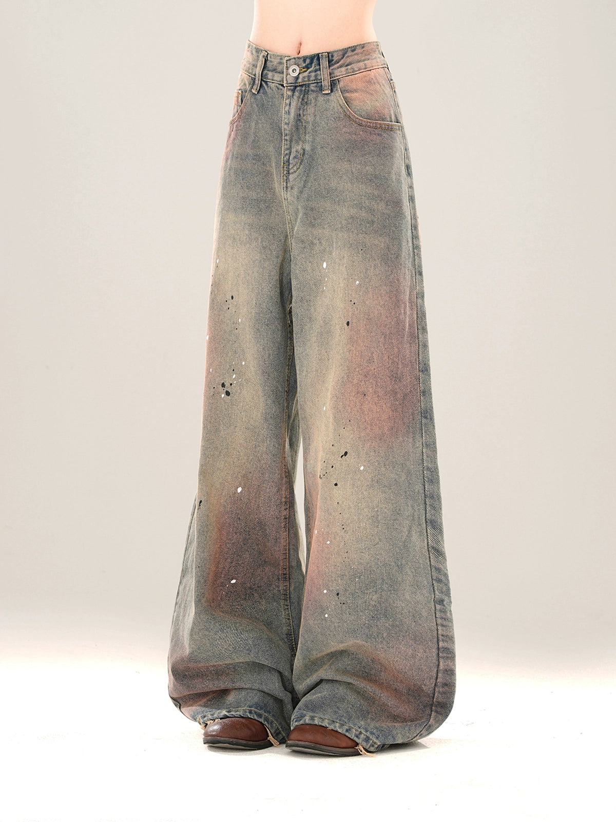 ルーズグラデーションワイドレッグストレートパンツ 