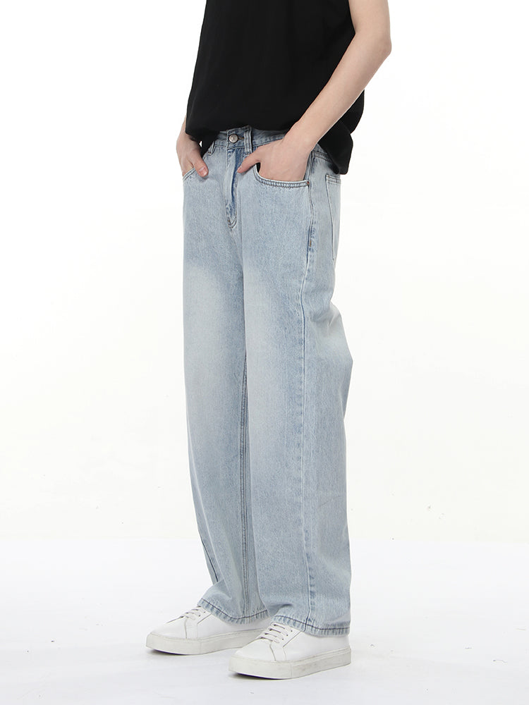 Jeans rectos sueltos de cintura media 