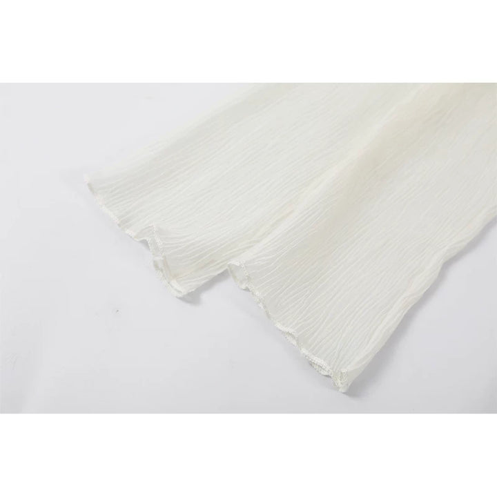 Ruffled Lace-Trim Peplum Blouse