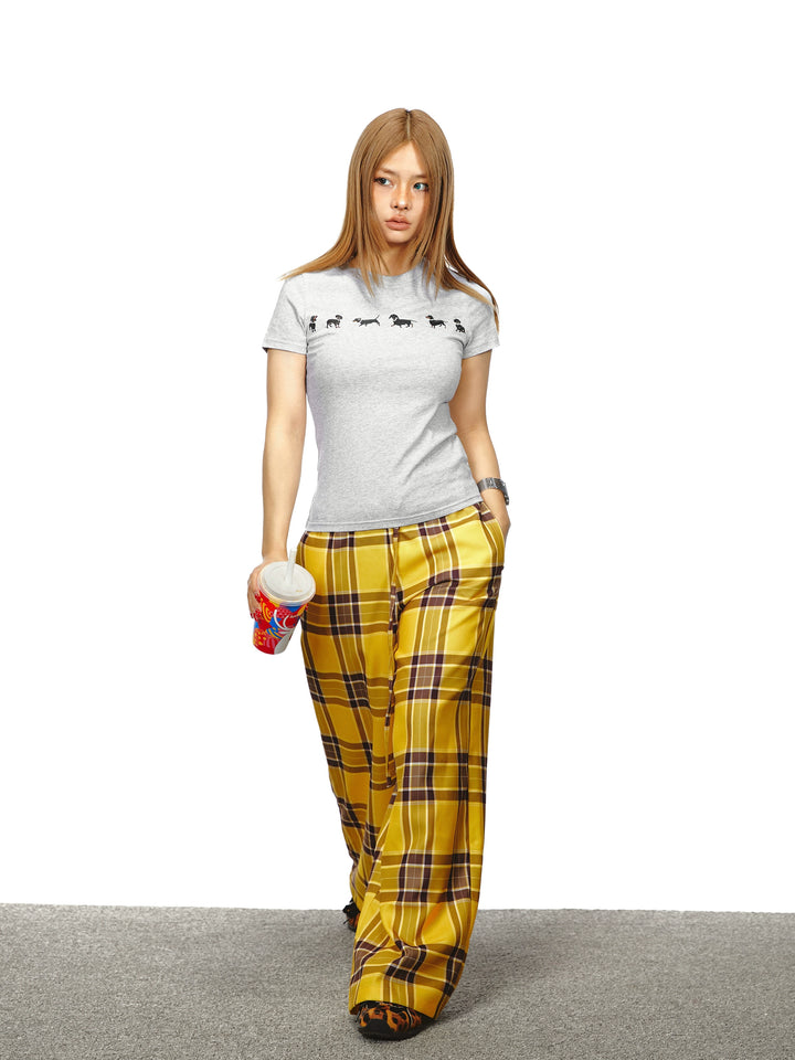 Dachshund Print Slim Fit T-Shirt