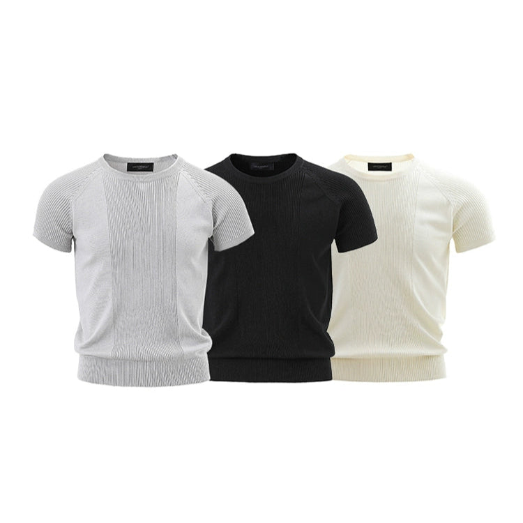 Knitted Slim Fit Short Sleeve Pullover