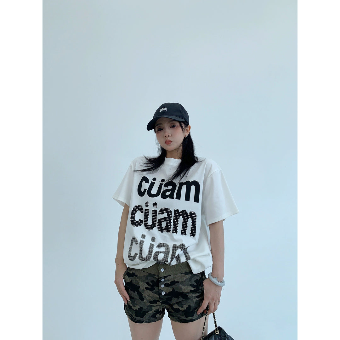 Casual Letter Print Short Sleeve Shirt