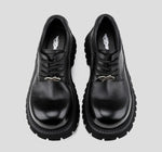 Leather Thick-Sole Derby Casual Shoes