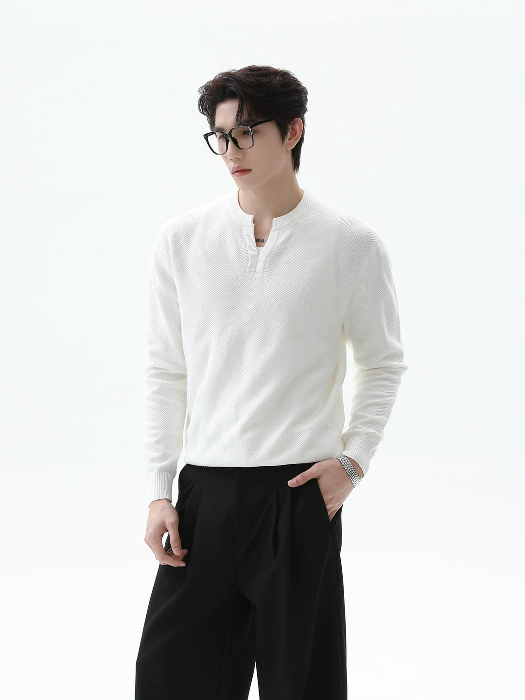 V-neck Knit Pullover Sweater