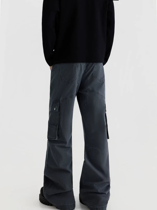Vintage Flared Multi-Pocket Cargo Pants