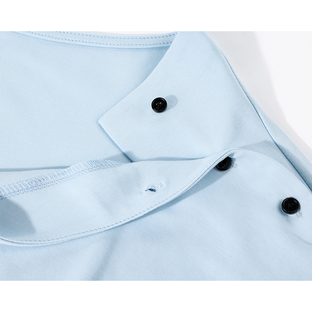 Oblique Shoulder Button Detail Slim Top