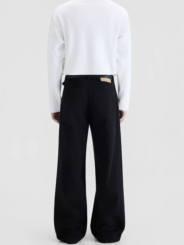 Pantaloni casual a gamba larga in miscela di Lyocell 