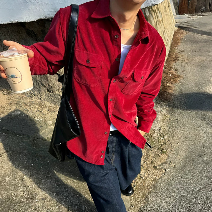 Camisa de Manga Longa em Corduroy, Outono Inverno 