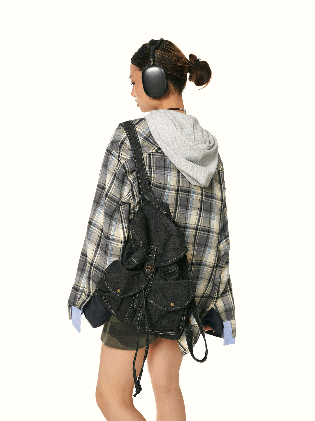 Plaid Hooded Two-Piece Casual Shirt