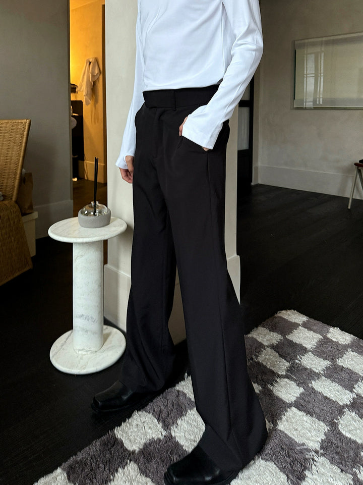Straight High-Waist Loose Pants
