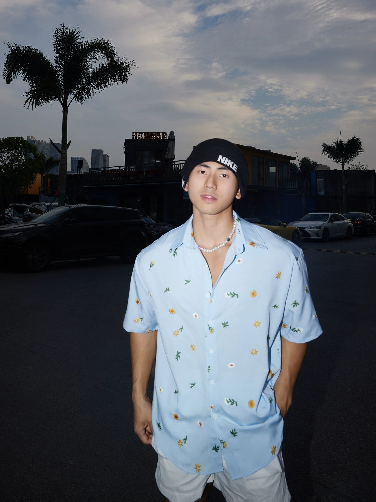 Floral Short Sleeve Hawaiian Vacation Shirt