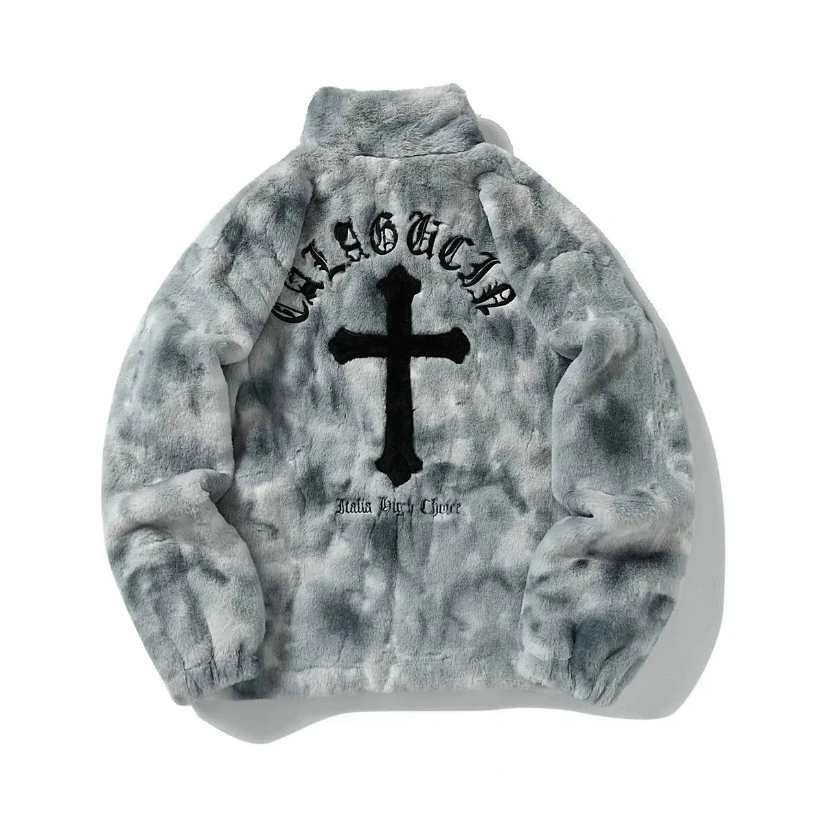 Tie-Dye Furry Quilted Plush Jacket