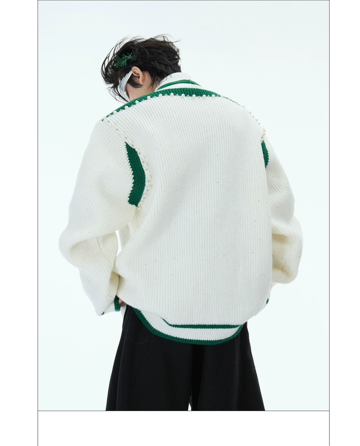 Slanted Button Knit Sweater