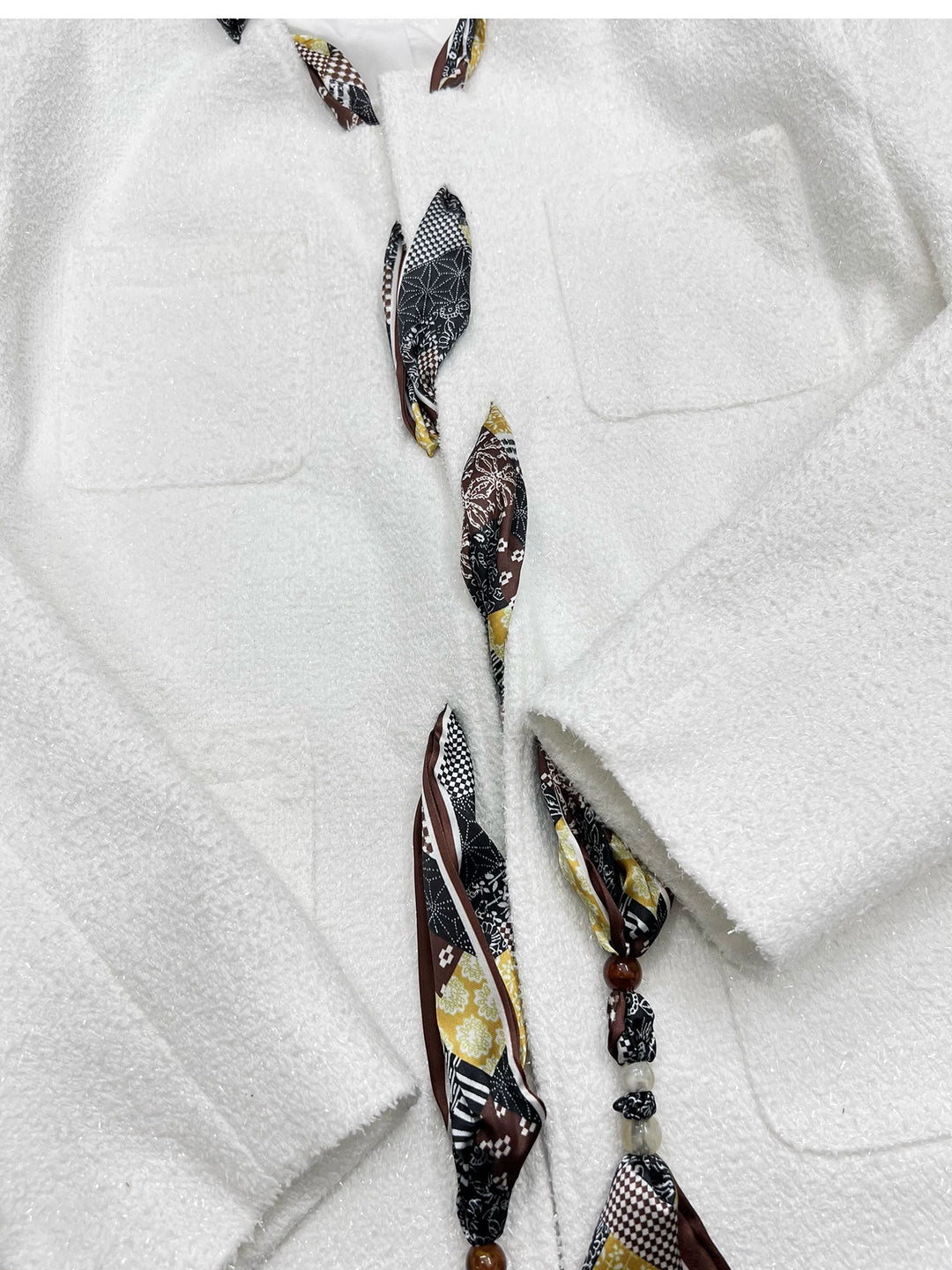 Scarf Buckle Shoulder Pad Short Jacket