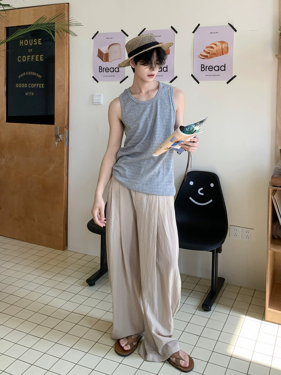 Pantalons décontractés larges en Tencel 