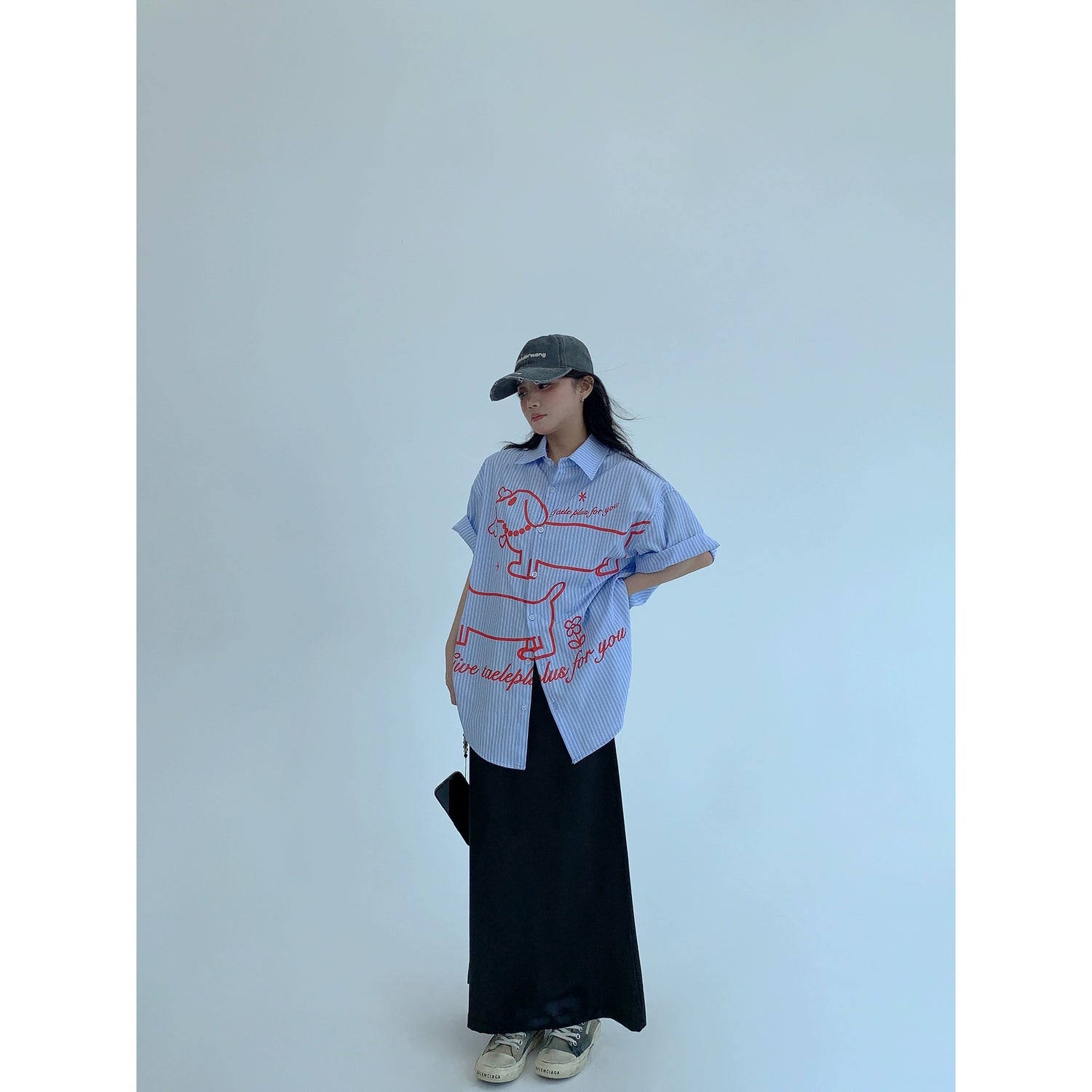 Lastik Bel ile Satin Maxi Düz Etek 