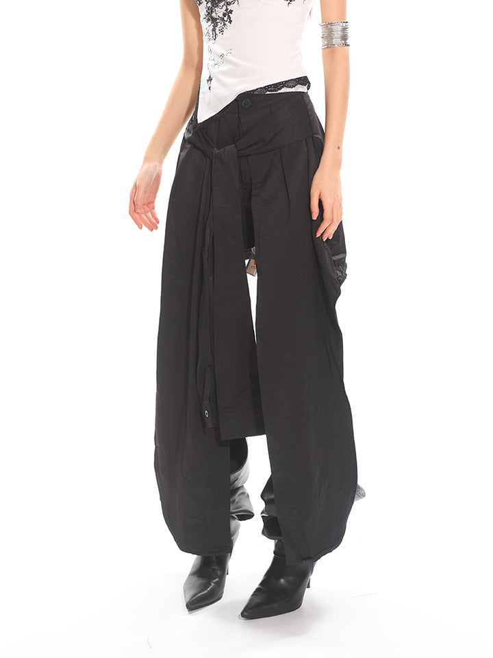 Asymmetrical Skirt Pants Irregular Hem Design