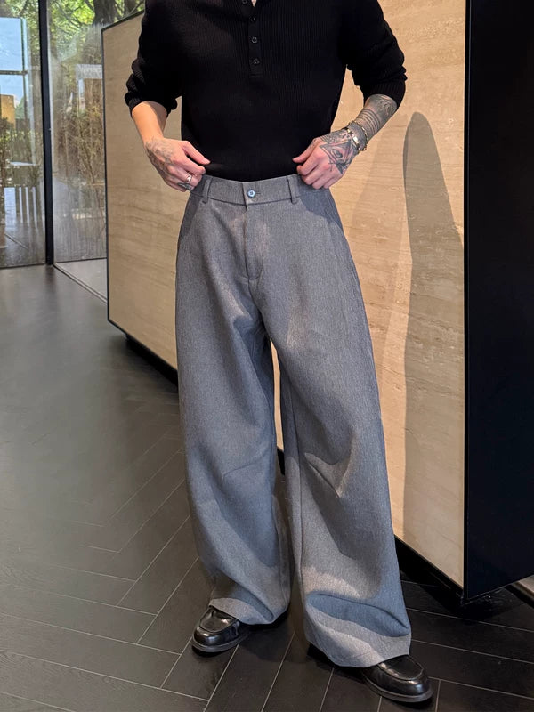 Pantalones de vestir de pierna ancha de cintura alta 