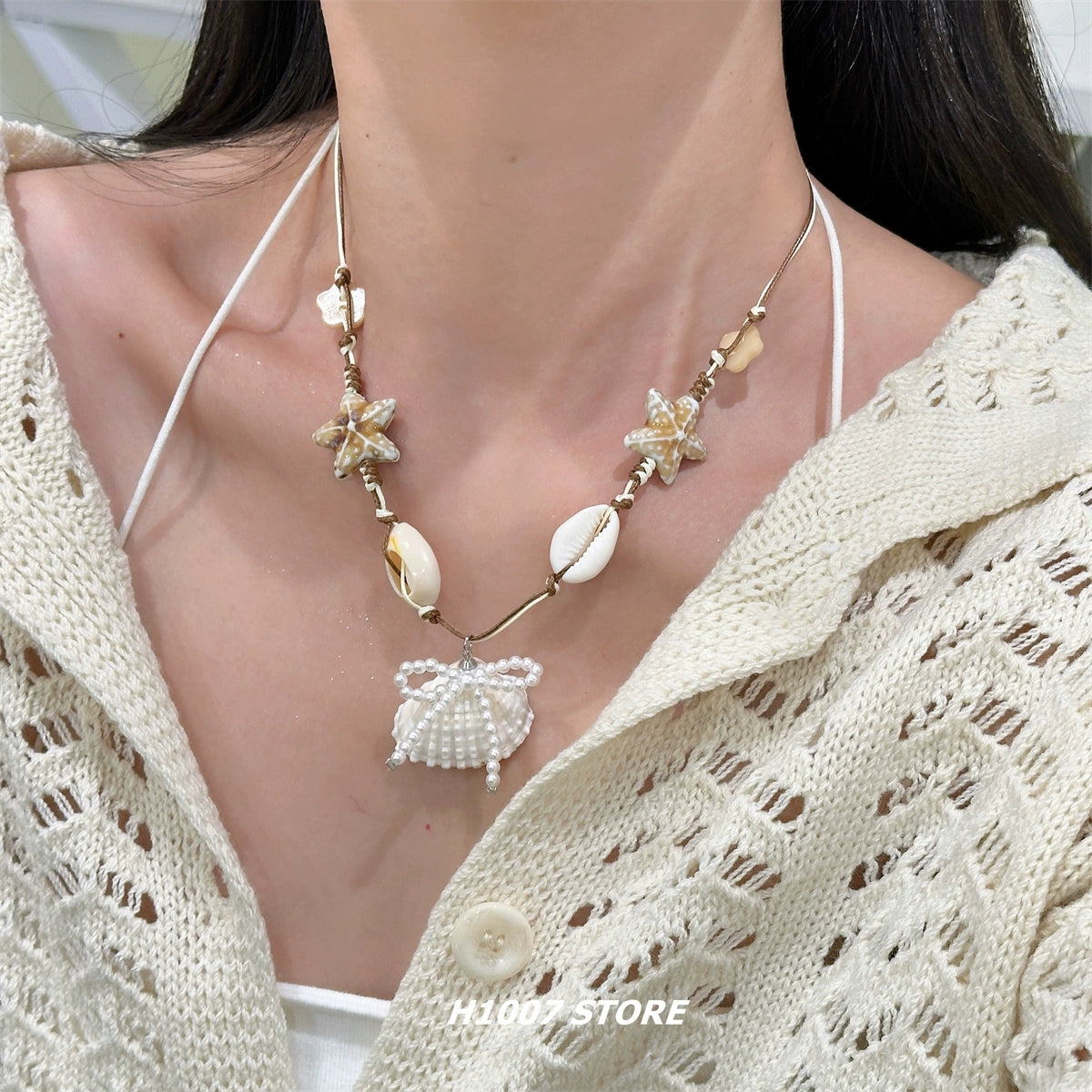 Handmade Shell Braided Beach Necklace