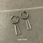 Metal Bar Pendant Hoop Earrings