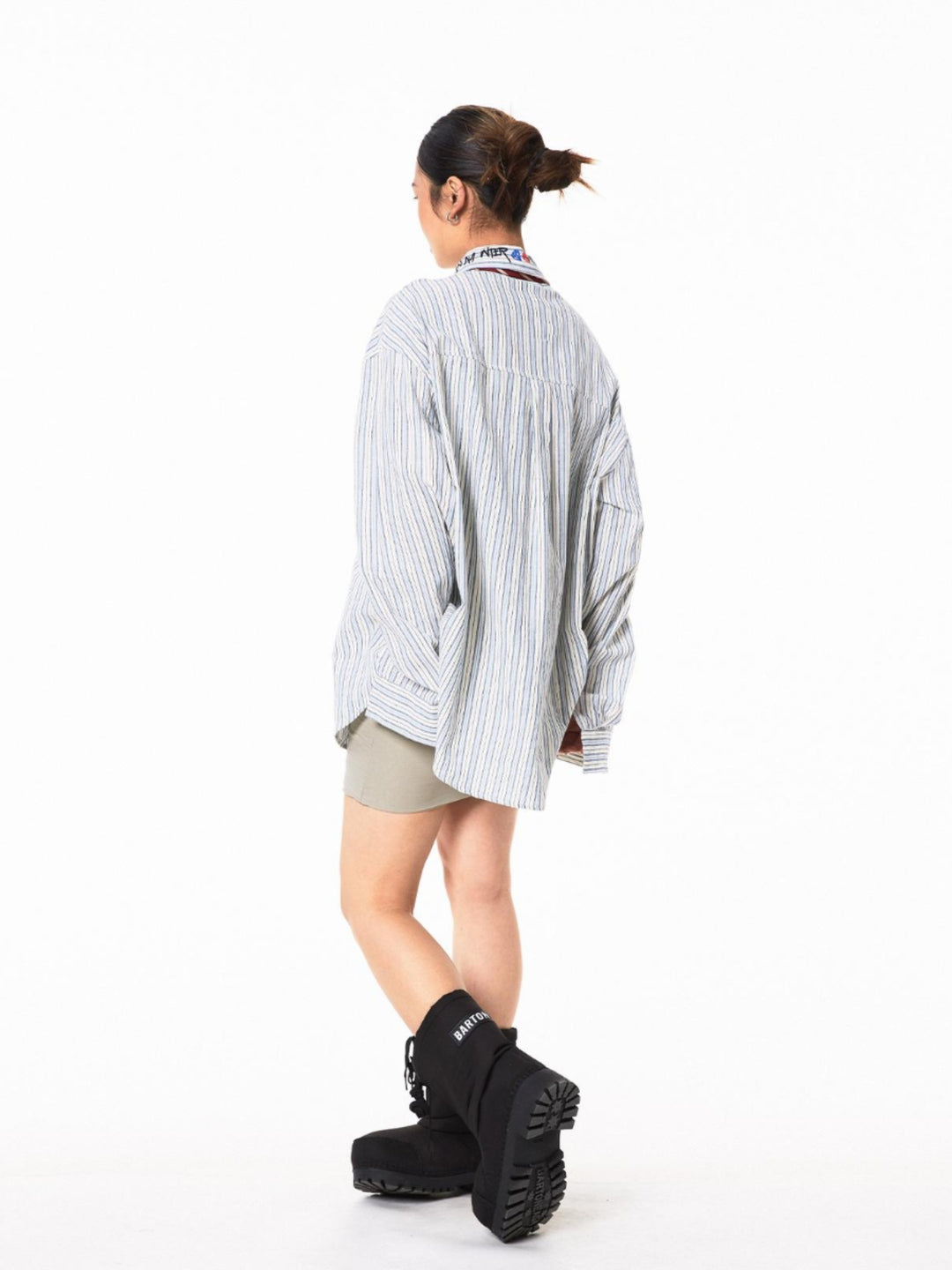 Retro Striped Graffiti Long-Sleeved Shirt