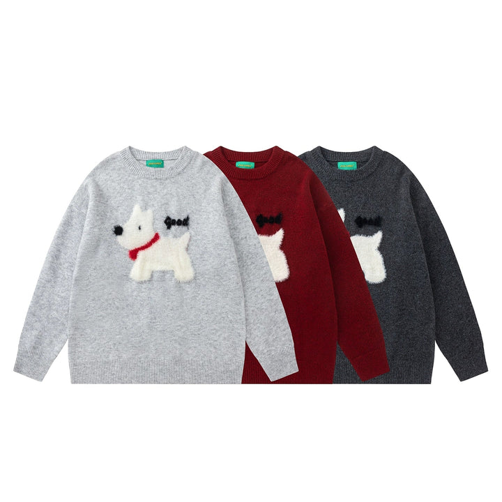 سويت شيرت برقبة دائرية بتصميم جرو ريترو من الفرو 