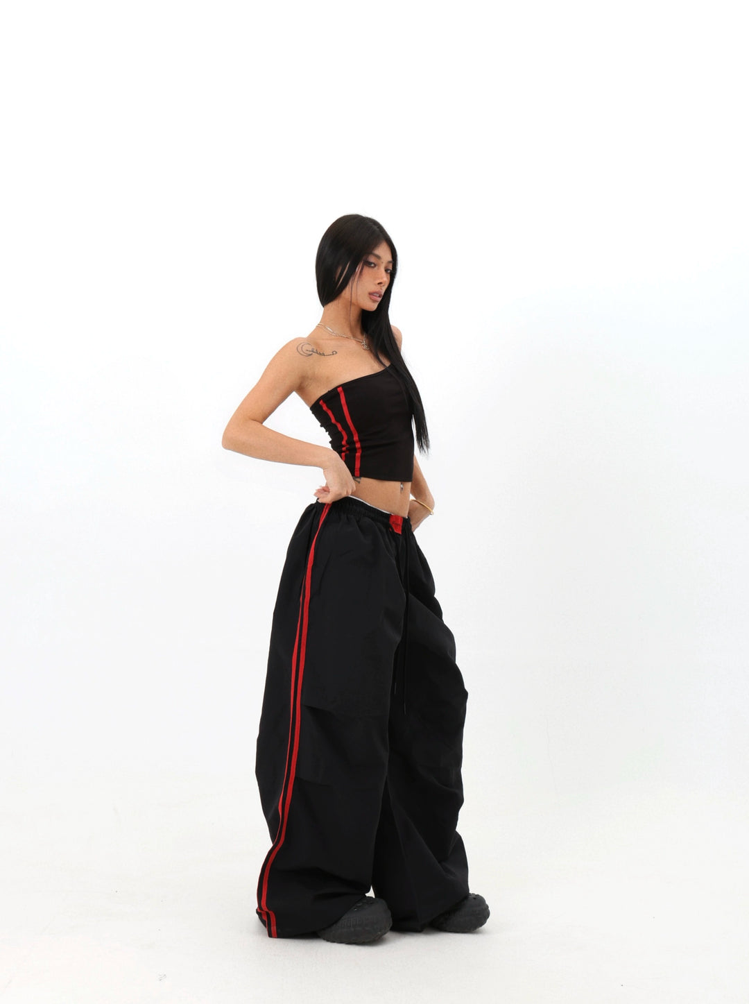 Pantaloni paracadutisti a gamba dritta e larghi, quick-dry 