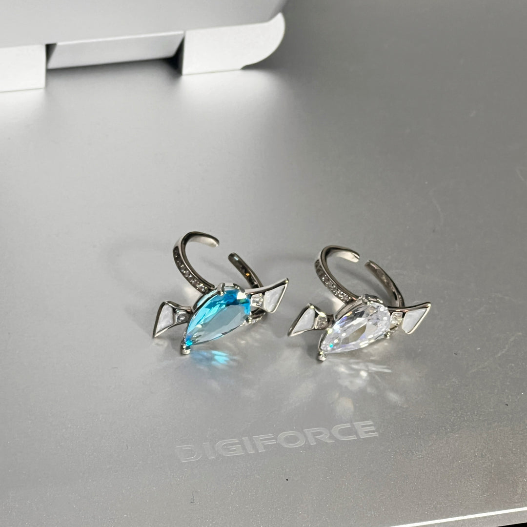 Water Drop Aquamarine Open Ring