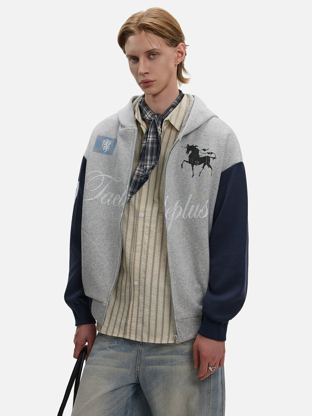 Retro Capuchon Zip-Up Sweatshirt Jas 