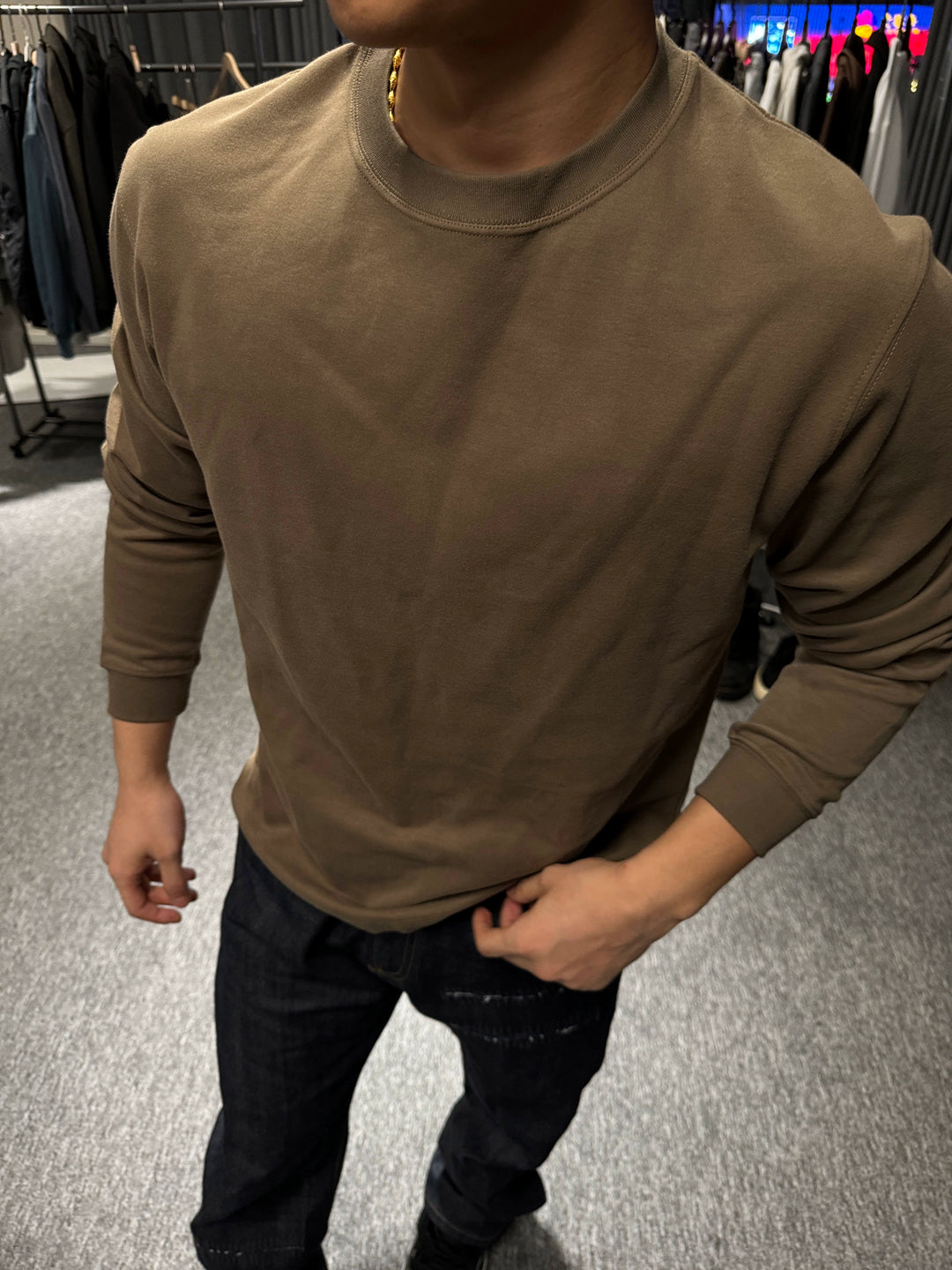 Termisk langærmet stræk pullover top 