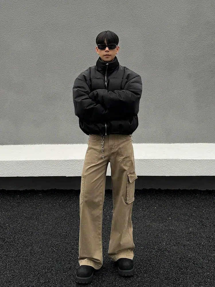 Multi-pocket Flared Cargo Pants