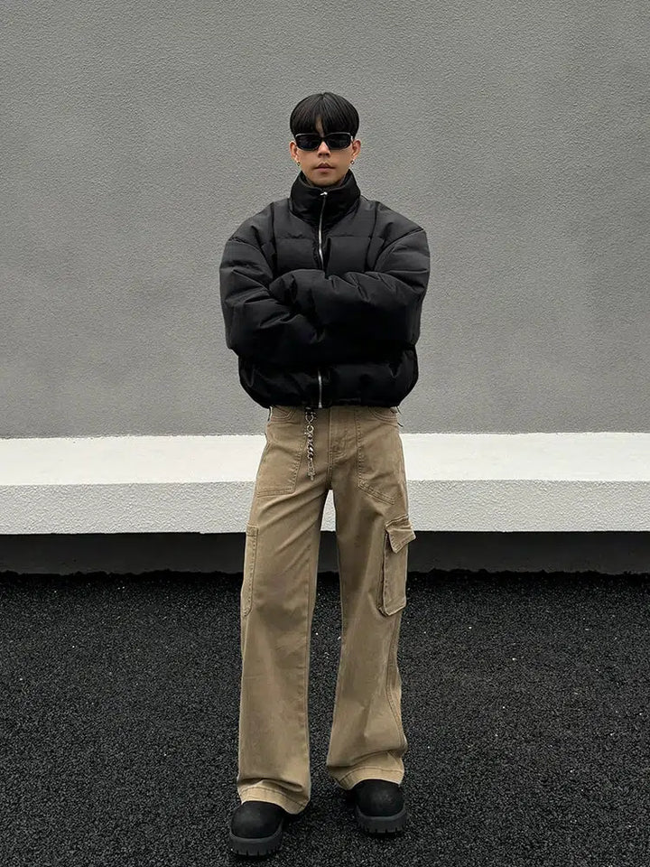 Multi-pocket Flared Cargo Pants