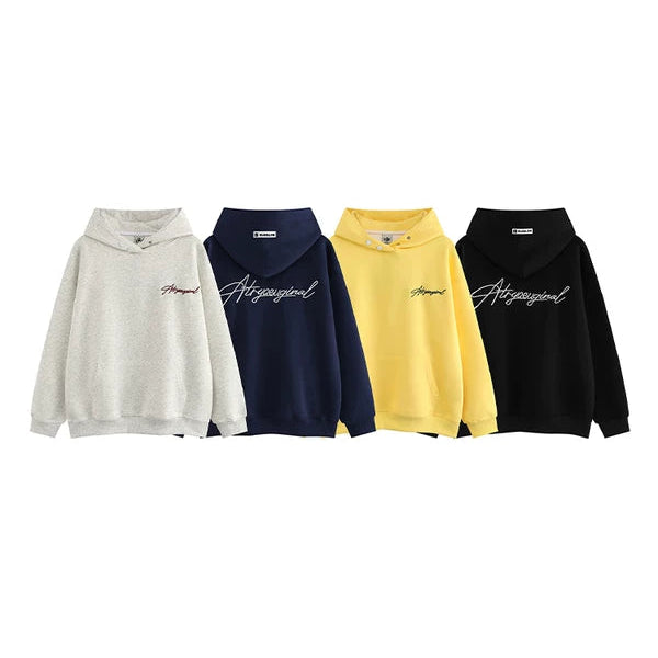 Hoodie en polaire streetwear avec broderie au dos 