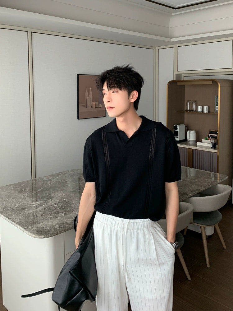 Breathable Knitted Polo Shirt