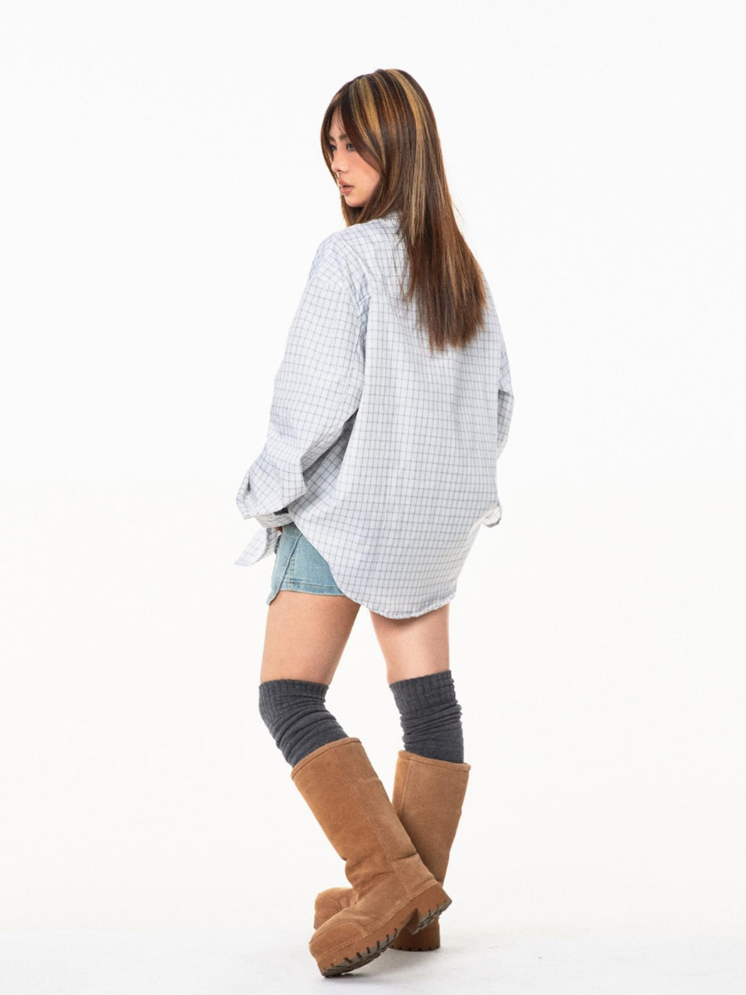 Retro Plaid Double-Layer Loose Shirt