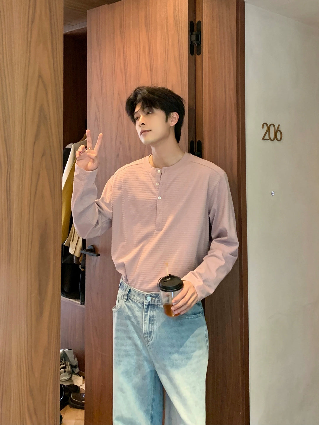 Henry Collar Long Sleeve Pullover