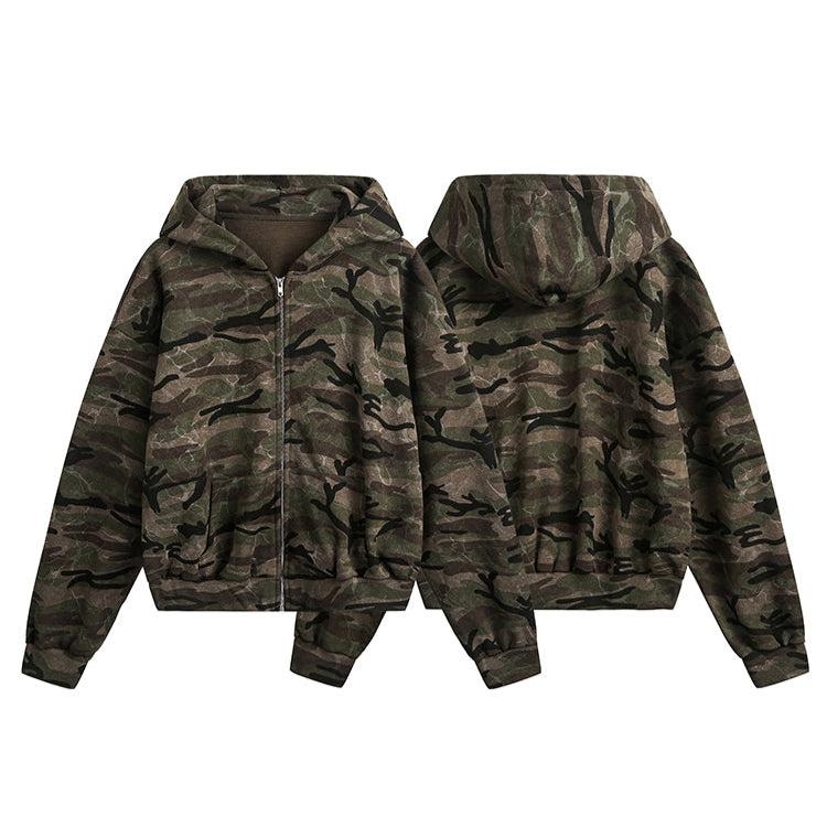 Tarnung Zip-Up Kapuzenjacke 
