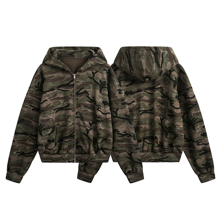 Tarnung Zip-Up Kapuzenjacke 