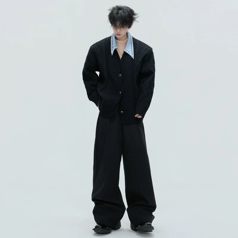 Pearl Collar Knit Cardigan