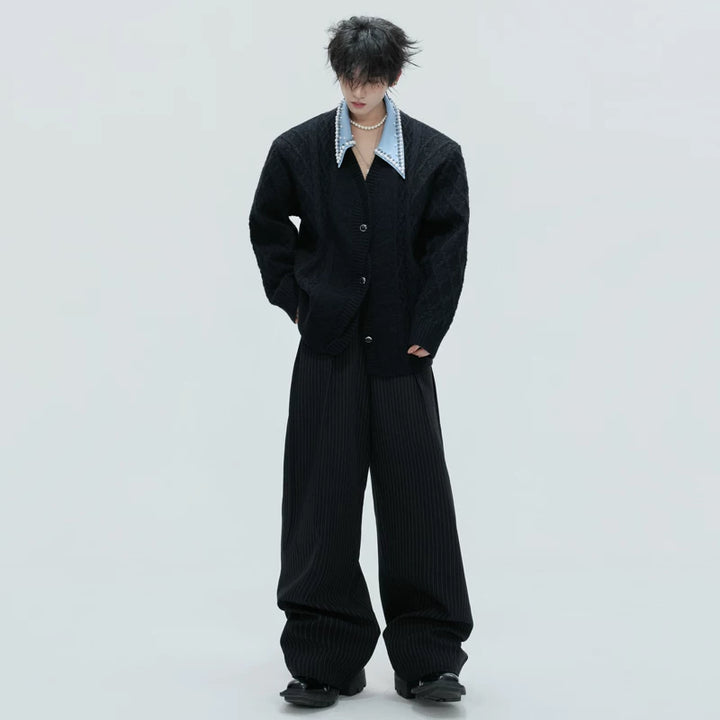 Pearl Collar Knit Cardigan