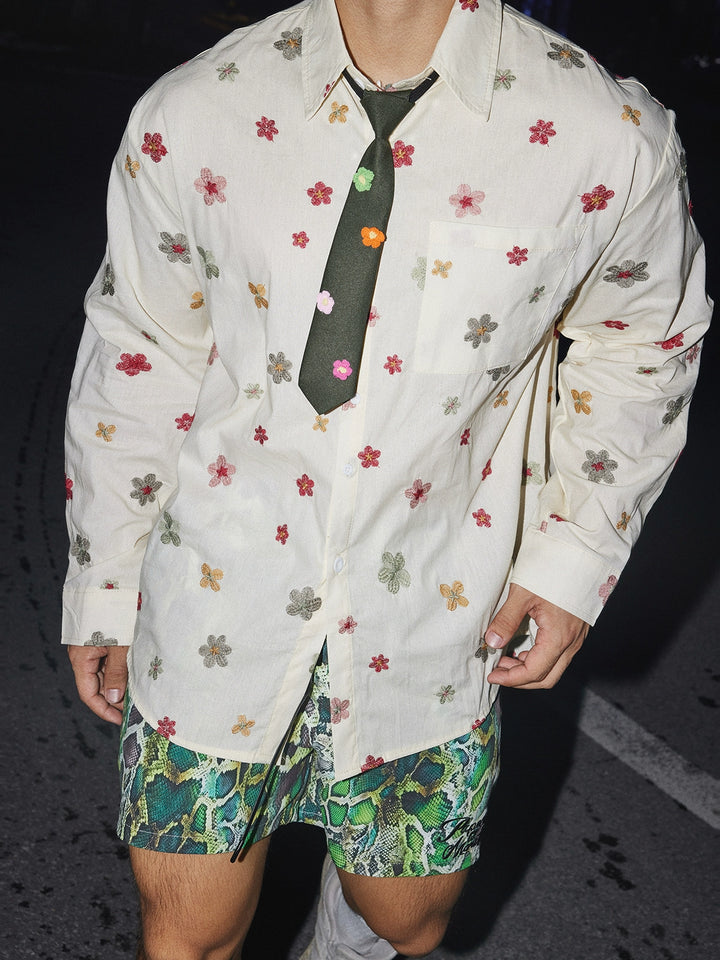 Embroidered Long Sleeve Shirt