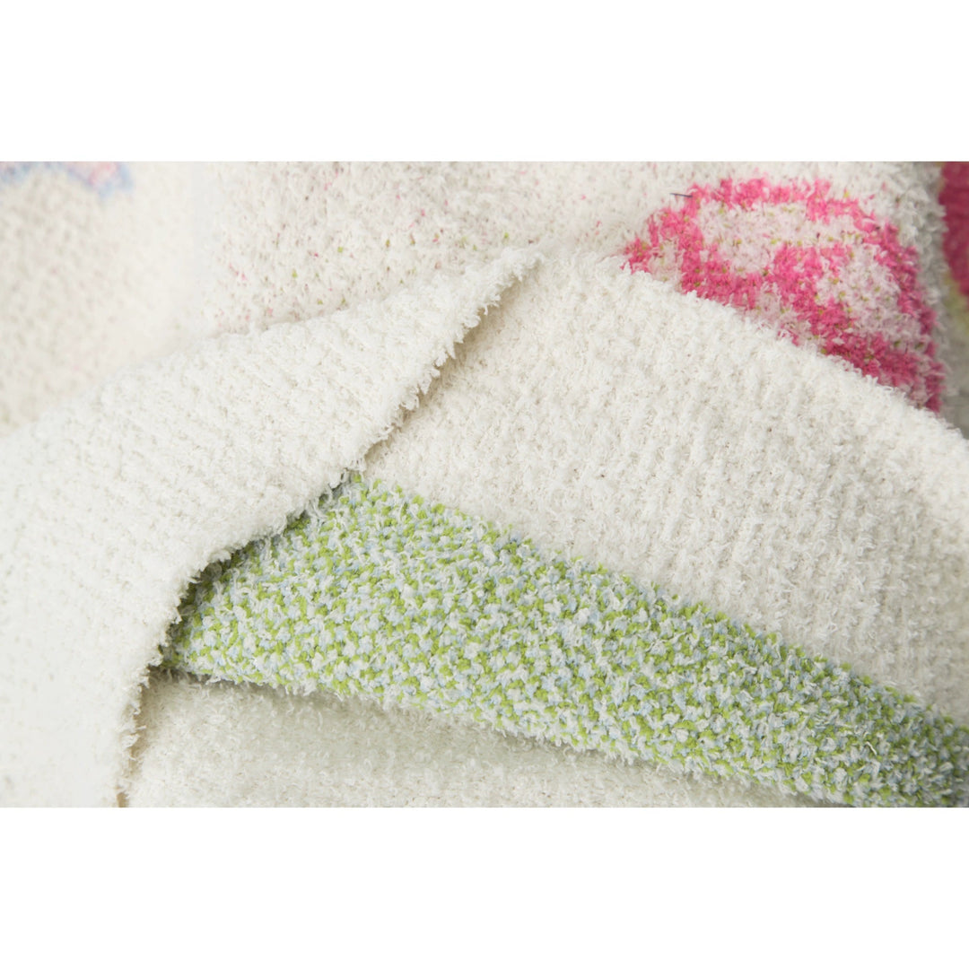 Retro Meereskreaturen-Druck Strickpullover 