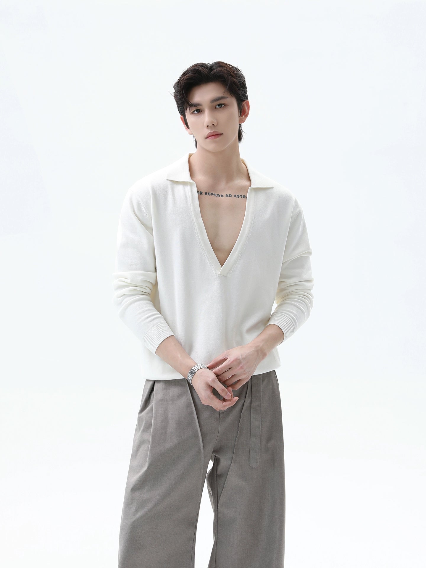 Derin V Yaka Uzun Kollu Kazak 