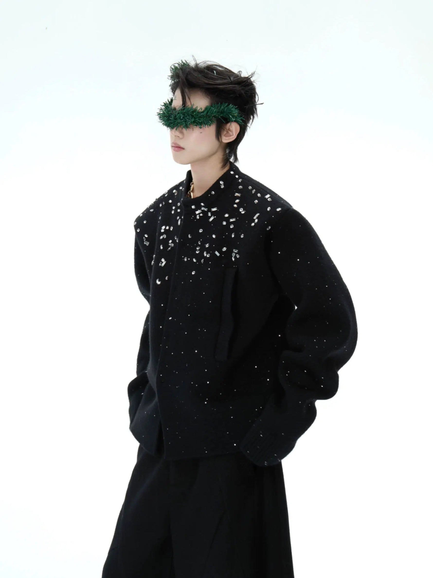 Diamond Embellished Knitted Cardigan