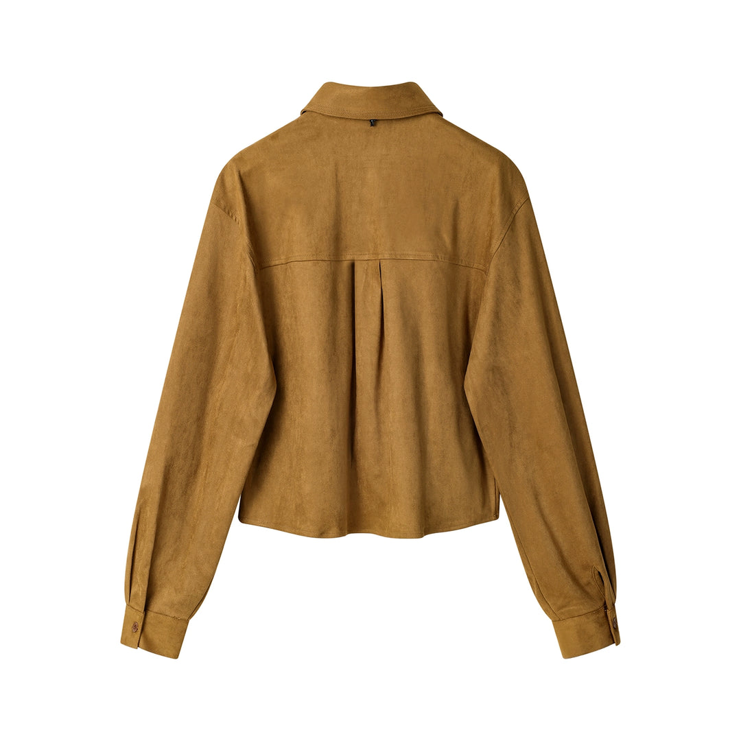 Short Slim Fit Suede Shirt