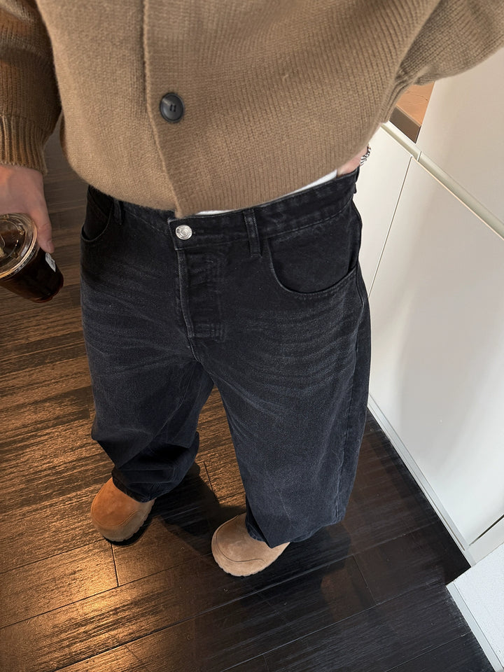 Wide-Leg Denim Pants