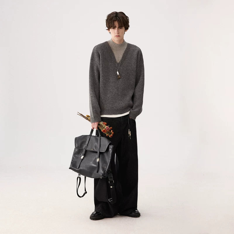 Gemengd Garens Faux Twee-delige Coltrui 