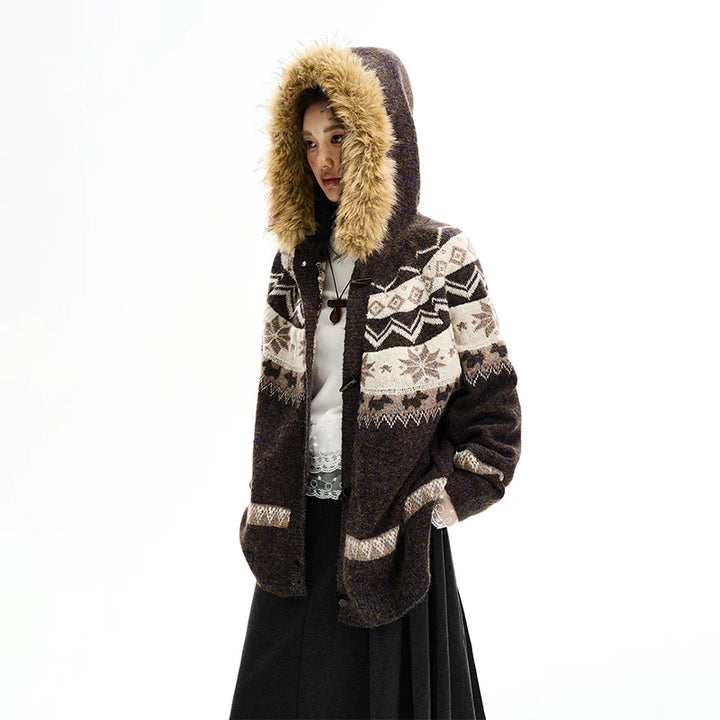 Ullblanding Fair Isle hettecardigan 