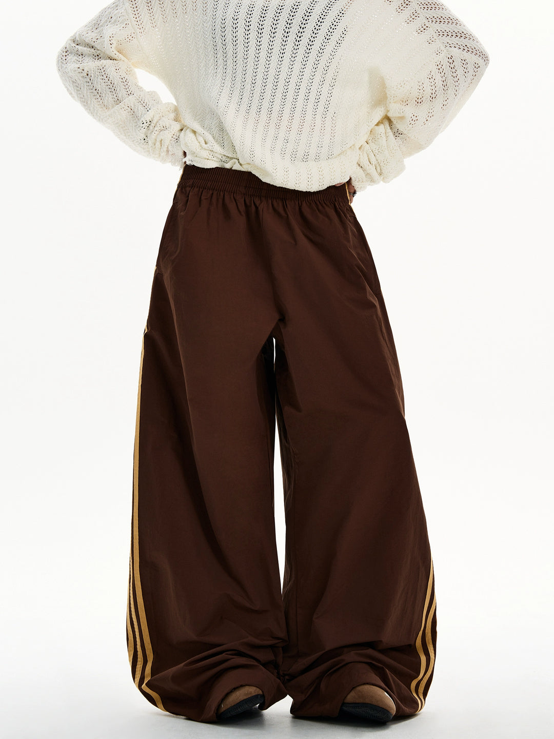 Retro brede ben tre-stripe casual bukser 